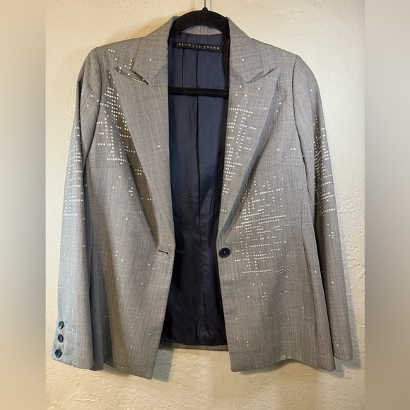 Richard Tyler Charcoal Blazer with Silver Accents - Picture 8 of 14